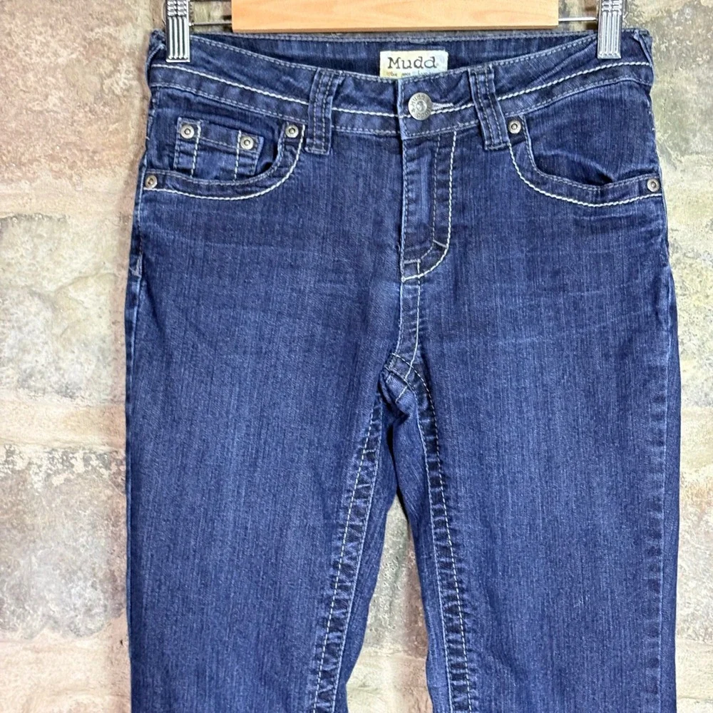 Mudd Girls Dark Wash Bootcut Jeans Blue Size 14R Y2K Retro Cowgirl Casual